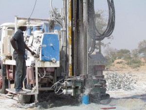 A well in Lampiadi, Burkina Faso, being drilled days before its scheduled official opening to the public on World Water Day. Photo: The BARKA Foundation