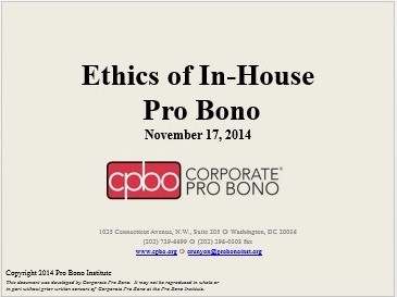 ethics of in-house pro bono